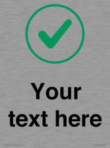 Custom plain background, green tick in circle sign